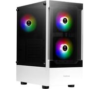 ASFASFq-GAMDIAS TALOS E3 Boîtier PC de Jeu Blanc, boîtier ATX de Taille Moyenne, Panneau en Verre trempé, 3 Ventilateurs ARGB intégrés de 120 mm, fenêtre d'installation sans Outil, Prend en Charge Le