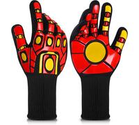 Asfasfq-Gants De Barbecue Résistants À La Chaleur De 800 °C, Antidérapants Et Résistants Aux Coupures, Gants De Cuisine Avec Doigts Pour Homme Et Femme, Cadeaux De Barbecue, Accessoires De Barbecue