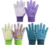 ASFASFq-Gants de Jardinage pour Enfants, 3 Paires de Gants de Jardinage et Bricolage, Antidérapants et Respirants Confort Sécurité Gants Jardinage Enfant, Protégez les Mains de Votre Enfant