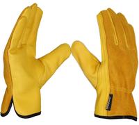 ASFASFq-Gants de travail en cuir résistant aux épines pour le jardinage, la construction de jardin et de construction robuste pour homme et femme, construction respirante et flexible