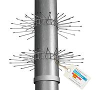 ASFASFq-GARDIGO Set de 2 Pièces Collier à Piques Anti-Martres Fouines, Chats; Ceintures Anti-Martres pour Gouttières Tuyau de Descente, Poteaux, Arbres; Ø 100 mm à Ø 120 mm; en Acier Inoxydable.