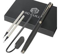 ASFASFq-GC QUILL Coffret cadeau de luxe avec 2 recharges d'encre noire et marque-page en métal, joli stylo pour écriture et journal intime, cadeau élégant pour homme et femme MUEU-30