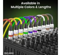 ASFASFq-GearIT Lot de 6 câbles de microphone XLR vers XLR (4.5 m, lot de 6) XLR mâle vers femelle,Câble XLR 3 broches blindé équilibré pour mixeur de micro, studio d'enregistrement, podcast, 4.5 m, l