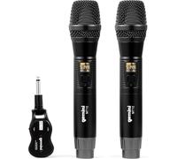ASFASFq-Gemini GMU-M200 Pro UHF ¿ Set de microphones sans fil, rechargeables, jack 6,3mm, pour sonos/consoles de mixage ¿ Idéal pour karaoké, performances live, set de 2