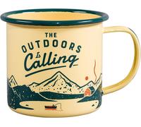 ASFASFq-GEN321 Tasse en émail, 325 ml, beige, vert, 325 ml
