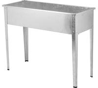 ASFASFq-GHB 94773 Jardinière surélevée 80 V (Corps en Acier galvanisé, Ouverture d'évacuation pour l'excès d'eau, Volume de Remplissage 77 l), Gris
