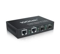 ASFASFq-Gigabit Ethernet Media Converter, 1.25Gb/s Supports Mini 2X 10/100/1000Base-T RJ45 Networks Ethernet to 2X 1000Base-X SFP Fiber Converter Without Transceiver, with a European Power Adapter¿