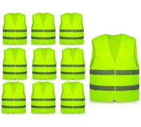 Asfasfq-Gilet De Sécurité, 10pcs Gilet De Sécurité Réfléchissant, Gilet Réfléchissant, Gilet De Sécurité Haute Visibilité, Gilet Réfléchissant De Voiture, Pour Conducteurs Travailleurs Unisexe