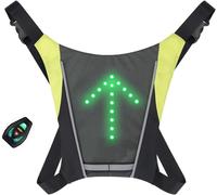 Asfasfq-Gilet Dossard À 48 Leds Clignotant Réfléchissant Avec Signalisation De Direction Pour Vélo Et Trottinette. Télécommande Et Rechargeable. Vendeur Français Et Stock En France.