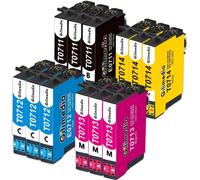 ASFASFq-GILIMEDIA T0715 Multipack Cartouche d'encre pour Epson T0711 T0712 T0713 T0714 pour Epson Stylus SX400 SX510W BX610FW SX200 DX4400 SX100 SX218 SX515W DX9400F BX600FW SX415 SX610FW DX8400 (12