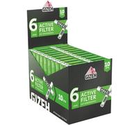 ASFASFq-GIZEH Lot de 10 filtres à charbon actif Black - Format fin - 6 mm - Filtre avec charbon actif en coque de coco - 20 paquets de 10 filtres