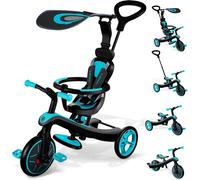 Asfasfq-Globber - Explorer Trike 4 En 1 - Tricycle Évolutif & Draisienne Pour Les Tout-Petits Âgés De 10m+ À 5 Ans + , Bleu Canard