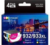 ASFASFq-GPC Image 932XL 933XL Cartouche d'encre Compatibles pour HP 932 XL 933 XL pour HP OfficeJet 6600 7510 6700 7110 7610 7612 6100 7600 (1 Noir, 1 Cyan, 1 Magenta, 1 Jaune, 4-Pack)