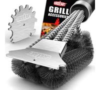 ASFASFq-Grillart - Brosse et grattoir de 45,7 cm - Brosse à Poils métalliques Double grattoir - Brosse de Nettoyage pour Barbecue au gaz/Charbon de Bois - Accessoire Universel pour Grille de Barbecue