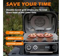 ASFASFq-Grille de Gril Antiadhésif pour Ninja Woodfire Barbecue Électrique & Fumoir, Accessoires de Gril Compatible avec Ninja Woodfire OG701 OG751 Gril Extérieur (2PCS)