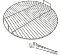 ASFASFq-Grilles de barbecue Ronde-en Acier Inoxydable 304 avec Pince à Barbecue, 44,5 cm de diamètre, Convient barbecue boule Weber 18"" charbon de bois, Grid Accessoire barbecue portable ronde