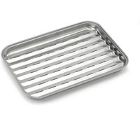 ASFASFq-Grilles de cuisson antiflammes, Acier Inoxydable 3 x 35 x 24 cm, Argent