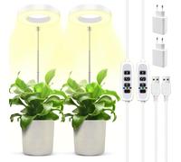 ASFASFq-GUHAOOL 2PCS Lampe Plante, Lampe de Croissance à Spectre Complet, Réglable en Hauteur avec Minuterie ON/OFF Automatique 3/9/12H, 9 Luminosité, 3 Modes Lumière pour Plantes d'intérieur