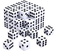 Asfasfq-Gwhole Lot De 50pcs Dés 6 Faces 14mm Set De Des Couleur Blanc Dice Set Des À Angle Droit Assortiment Pour Jeu De Dés Et Fête