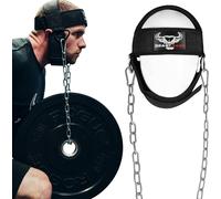 Asfasfq-Harnais De Tête Pour Hommes, Longue Chaîne En Acier Robuste, Réglable, Fitness, Haltérophilie, Sangle Rembourrée En Néoprène, Entraînement De Résistance, Ceinture De Récupération De Force