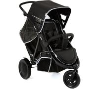 Asfasfq-Hauck Poussette Double Freerider À 3 Roues - Tandem 2 Enfants - Hauteur Réglable, Pliable, Habillage Pluie Inclus, Siège Bas Amovible - Noir