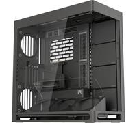 ASFASFq-HAVN HS 420 VGPU Boîtier PC ATX à Double Chambre Noir Kit GPU Vertical PCIe 5.0, 11 Ventilateurs de 140 mm et 3 Supports de radiateur de 420 mm, Gestion des câbles simpliCable, Verre trempé