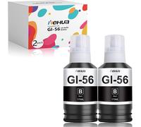 ASFASFq-hehua GI-56 Cartouches d'encre Noire Compatible Remplacement pour Canon GI-56 GI56 à Utiliser avec Les imprimantes Canon MAXIFY GX3050 GX4050 GX5050 GX6050 GX7050 GX5550 GX6550 (Noir, 2 Pack)