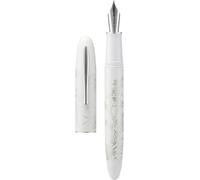 Asfasfq-Hongdian N23 Stylo Plume Lapin Blanc, Pointe Extra Fine En Iridium Avec Bordure Argentée, Design Sculpté De Lapin Porte-Bonheur Du Nouvel An, Avec Convertisseur Et Boîte À Stylo En Métal