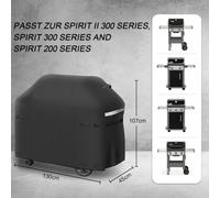 ASFASFq-Housse de protection pour barbecue Weber Spirit II série 300 & Spirit 200 - Résistante aux intempéries, aux UV et à la décoloration - Par rapport à 7139 - 132 cm