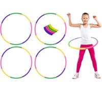 Asfasfq-Hula Fitness Hoop Pour Enfants,4pcs Cerceaux Hula Hoop,Hula Cerceau Hoop Pour Enfants,Plastique Amovible Cerceaux Fitness Hula Enfant Hoop,Pour Danse Fitness Et Activités Sportives