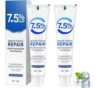 Asfasfq-Hydroxyapatite Dentifrice Repair Toothpaste, 2pcs 7.5% Hydroxyapatite Toothpaste Nano Hydroxyapatites Dentifrice Pour Les Dents Sensibles Protection De L'émail Haleine Fraîche Sans Fluor