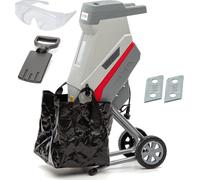 ASFASFq-IKRA broyeur de végétaux électrique IMH 2500, Lunettes de sécurité, Sac de récupération, INCL. 2X Lames réversibles de Rechange