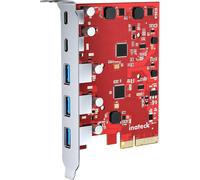 ASFASFq-Inateck RedComets U21, Carte PCIe à USB 3,2 Gen 2 avec 16 Gbps Largeur de Bande, 3 Ports USB Type-A et 2 Ports Type-C, Rouge