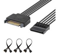 Asfasfq-J&d Lot De 2 Rallonge De Câble D'alimentation Sata 15 Broches, Câble Mâle Vers Femelle, 25 Cm, Noir Lot De 3.