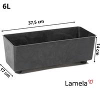 ASFASFq-Jardinière Rectangulaire avec Pieds Élégants ¿ Bac À Fleurs Noir Aspect Béton en Plastique Robuste 37 x 17 cm, 6L ¿ Résistant Aux Intempéries & Facile À Entretenir ¿ pour Intérieur & Extérieu