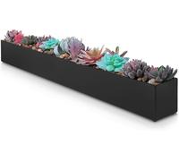 ASFASFq-Jardinière rectangulaire moderne en métal de 81,3 cm, idéale comme longue jardinière succulente Jardinière rectangulaire pour table ou rebord de fenêtre d'intérieur Jardinière pour intéri