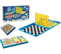 Asfasfq-Jeux Réunis 5 En 1 Mini Jeux Collecte Jeux De Société Force 4 Jeu De L'oie Dame Ludo Escaliers Et Serpents Mallette De Jeu Refermable Jeu De Table De Société Pour Toute La Famille