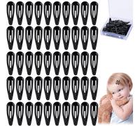 Asfasfq-Jinlaili 50pcs Barrettes Noires, Accessoire Cheveux Fille, Hommes Femme Barrettes À Cheveux En Métal Avec Boîte De Rangement, Pinces À Cheveux À Votre Coiffure Une Tenue Parfaite - 3 * 1cm