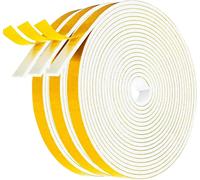 ASFASFq-Joint Porte Isolation, Bande de Joint d'Étanchéité en Caoutchouc 6mm(L) X 1.5mm(H), Mousse Adhesive, Calfeutrage Fenetre pour Preuve de Collision, Anti-Froid, Antichoc (5M X 3 Rouleaux)