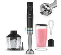 ASFASFq-Katana TotalDestroy 1500XL DoubleKatanas Creme Hand Blender, 1500 W. Lames doubles, 21 vitesses et Turbo, 4 lames en titane noir, pied extra long, kit d'accessoires.