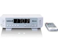 ASFASFq-KCR-100 - Radio de Cuisine - Radio intégrée avec Bluetooth - récepteur FM PLL - mémoire 5 Stations - éclairage LED - 2 x 1 Watt RMS - Horloge avec Fonction minuterie - télécommande - Blanc