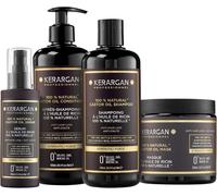 Asfasfq-Kerargan - Ensemble Anti-Chute Shampoing, Après-Shampoing, Masque & Sérum À L¿Huile De Ricin Pour Cheveux Fatigués, Secs, Cassants - Favorise La Croissance - Sans Sulfate, Silicone - 3x500ml