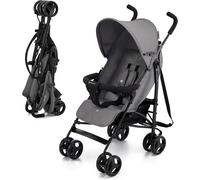 Asfasfq-Kinderkraft Tik Poussette Légère, Ne Pèse Que 6,5 Kg, Poussette De Voyage, Facile À Pince, Dossier Réglable En Position Allongée, De La 6 Mois, Poids Maximum Jusqu'à 17kg, Gris
