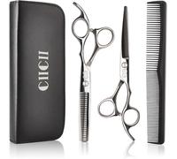 Asfasfq-Kit Ciseaux Coiffure Professionnel, 6,5 Pouces Ciseaux De Coiffure - Ciseau Cheveux (Ciseaux Coiffeur Barbier Desepaissir Sculpteur Effileur) Pour Bricolag Domicile Salon (Argent-8pcs)