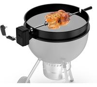 ASFASFq-Kit de Brochettes Rotisserie avec Moteur DC et Adaptateur, Set de Tournebroche pour Weber Kettle 57cm et Autres Modèles de Taille Similaire, avec 2 Aiguilles à Viande pour Poulet