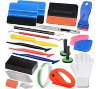Asfasfq-Kit De Films De Voiture Teinté Kit Covering Outils De Film Comprenant Un Grattoir En Plastique, Couteau Utilitaire Et Lames, Ruban De Découpe Sans Couteau 5 M