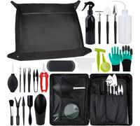 ASFASFq-Kit D'outils de Jardin,Tapis de Jardinage Imperméable,Succulentes Imperméable Tapis,Ensemble D'outils de Jardinage,Kit d'outils pour Bonsai,Mini Outils de Jardinage pour Les Plantes d'intérie