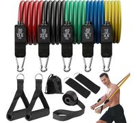 Asfasfq-Kit Elastique Musculation, Bande De Resistance Musculation De 5 Niveaux Avec 5 Elastique Sport, Sangles De Cheville, Poignées Et Ancrage De Porte, Resistance Band Pour Fitness, Pilates