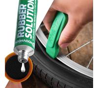 Asfasfq-Kit Réparation Pneus Vélos - Contient Rustines Chambres À Air, Tubes De Colle Vulcanisante, Démontes-Pneus Rhino, Papier De Verre Et Lingettes Nettoyantes - Pour Vtt, Vélo De Route, Gravel