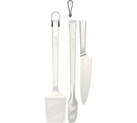 ASFASFq-kit ustensiles Barbecue Premium spatule spatule, Couteau de Chef et Pinces en Acier Inoxydable 45.7cm